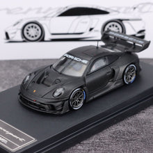 Load image into Gallery viewer, HKM 1:64 Black Carbon 911 GT3 R 992 Rennsport Sports Model Diecast Metal Car