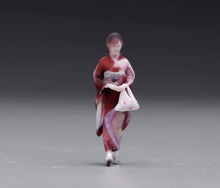 Load image into Gallery viewer, 1:64 Painted Figure Model Miniature Resin Sand Japanese Kimono Woman Walking