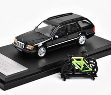Load image into Gallery viewer, Mortal 1:64 Black S124 E300 Wagon Roof Bike Model Diecast Metal Car New