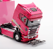 Load image into Gallery viewer, 1:64 Pink Scania S730 Enclosed Double Deck Truck Model Diecast Metal Car BN