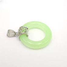 Load image into Gallery viewer, Nature Jade Ring Round Pendant Necklace Gift Jewelry charm Blessing Fortune e