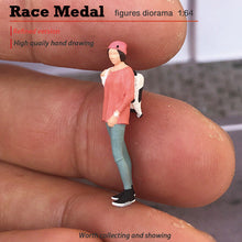 Load image into Gallery viewer, 1:64 Painted Figure Mini Model Miniature Resin Diorama Sand Backpacker Boy Girl