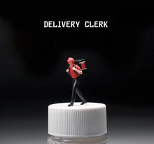 Load image into Gallery viewer, 1:64 Painted Figure Mini Model Miniature Resin Diorama Food Delivery Man Lady