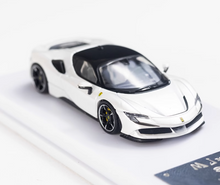 Load image into Gallery viewer, MJ 1:64 White SF90 Hard Top Racing Sports Model Diecast Metal Car New Collection