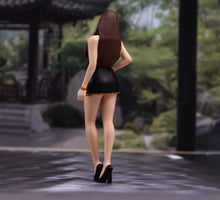 Load image into Gallery viewer, 1:24 Painted Figure Model Miniature Resin Diorama Black Qipao Dress Girl Lady
