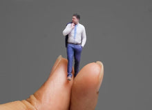 Load image into Gallery viewer, 1:64 Painted Figure Model Miniature Resin Diorama Sand Blue Suite Man Cool Guy