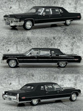 Load image into Gallery viewer, MK 1:64 HEC Black 1972 Fleetwood 75 Luxury Limousine Model Diecast Metal Car