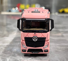 Load image into Gallery viewer, 1:64 Pink Actros Gigaspace 4x2 Trailer Truck Fit GD3 Model Diecast Metal Car