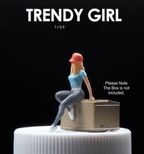 Load image into Gallery viewer, 1:64 Painted Figure Mini Model Toy Miniature Car Scenes Resin Hot sitting girl