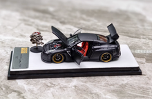 Load image into Gallery viewer, PGM 1:64 Black GTR R35 Rocket Bunny Engine Sports Model Diecast Metal Car New Collection