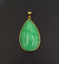 Load image into Gallery viewer, Nature Jade Water Drop Shape Pendant Necklace Gift Jewelry charm Blessing Lucky