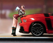 Load image into Gallery viewer, 1:24 Painted Figure Model Miniature Resin Diorama Uniform Girl Leaning Pose