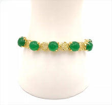 Load image into Gallery viewer, Nature Jade Beaded Bracelet Jewelry Blessing Lucky Fortune Gift For Her Green J