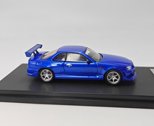 Load image into Gallery viewer, GFCC 1:64 Blue FNF Skyline GTR R34 C-West Sport Model Diecast Metal Car New Collection