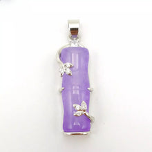 Load image into Gallery viewer, Nature Jade Bamboo Pendant Necklace Gift Jewelry charm Blessing Lucky Purple S