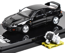 Load image into Gallery viewer, HobbyJapan 1:64 Black Celica GT Rallye Engine Sports Model Diecast Metal Car