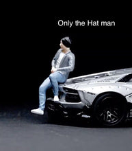 Load image into Gallery viewer, 1:64 Painted Figure Mini Model Toy Miniature Car Scenes Resin Sitting Hat Man