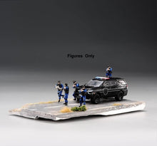 Load image into Gallery viewer, 1:64 Painted Figure Model Miniature Resin Diorama Sand Five SWAT Policeman Set New