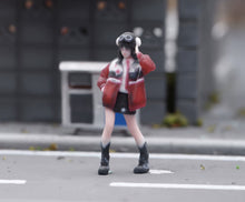 Load image into Gallery viewer, 1:64 Painted Figure Model Miniature Resin Diorama Scene Motorcycle Style Girl