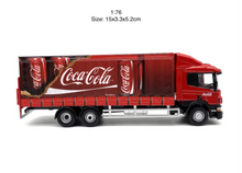 Load image into Gallery viewer, 1:76 Red Coke Scania 94D Delivery Container Truck Model Diecast Metal Car New Collection