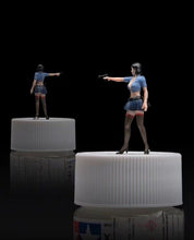 Load image into Gallery viewer, 1:64 Painted Figure Mini Model Miniature Car Scenes Resin Woman Police Officer