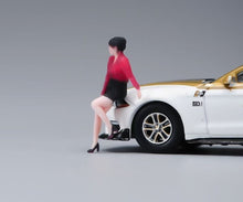 Load image into Gallery viewer, 1:64 Painted Figure Model Miniature Resin Diorama Office Lady Red Lean Woman