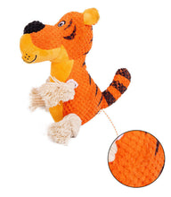 Load image into Gallery viewer, Dog Squeaky Toys Chew Puppy Fluffy Toy Durable Rope Teeth Grinding PET Tiger Cat