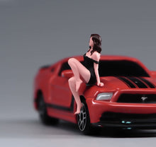 Load image into Gallery viewer, 1:64 Painted Figure Model Miniature Resin Diorama Sand Toy Black Dress Girl Sexy