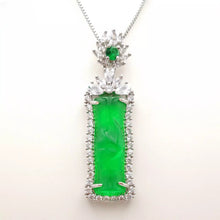 Load image into Gallery viewer, Nature Jade Bamboo Green Pendant Necklace Gift Jewelry charm Blessing Lucky New