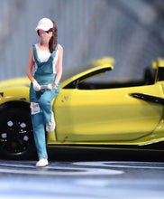 Load image into Gallery viewer, 1:64 Painted Figure Model Miniature Resin Diorama Sand Repair Girl Cap Lady Toy Collection