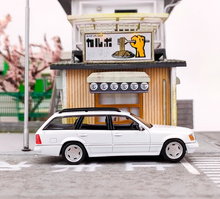 Load image into Gallery viewer, Mortal 1:64 White S124 E300 Wagon Roof Bike Model Diecast Metal Car New