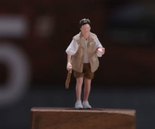 Load image into Gallery viewer, 1:64 Painted Figure Model Miniature Resin Walking Lady Holding Drink Girl Bend