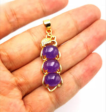 Load image into Gallery viewer, Nature Jade Purple Beans Pendant Necklace Gift Jewelry charm Blessing Lucky