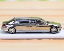 Load image into Gallery viewer, SH 1:64 Plating Silver Maybach S600 Pullman Limousine Model Diecast Metal Car
