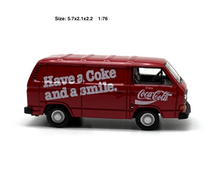 Load image into Gallery viewer, 1:76 Red VW T25 Mini Van Coke Delivery Model Diecast Metal Car BN