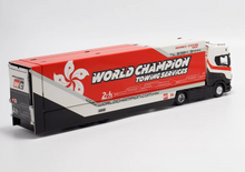 Load image into Gallery viewer, 1:64 Scania S730 World Enclosed Double Deck Truck Model Diecast Metal Car New Collection