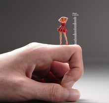 Load image into Gallery viewer, 1:64 Painted Unpainted Figure Model Miniature Resin Diorama Red Tutu Skirt Girl New