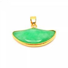 Load image into Gallery viewer, Nature Jade Fan Shape Pendant Necklace Gift Jewelry charm Blessing Lucky New