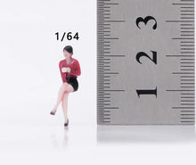 Load image into Gallery viewer, 1:64 Painted Figure Model Miniature Resin Diorama Sand Red Top Office Lady Toy