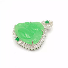 Load image into Gallery viewer, Nature Jade Green Laughing Budha Pendant Necklace Gift Jewelry charm Blessing