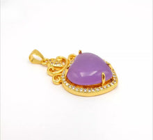 Load image into Gallery viewer, Nature Jade Purple Heart Pendant Necklace Gift Jewelry charm Blessing Lucky new