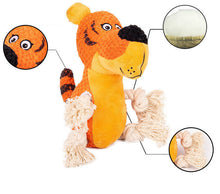 Load image into Gallery viewer, Dog Squeaky Toys Chew Puppy Fluffy Toy Durable Rope Teeth Grinding PET Tiger Cat
