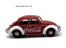 Load image into Gallery viewer, 1:76 Red VW Beetle Coke Classic Vintage Model Diecast Metal Car BN