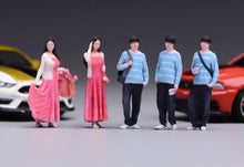 Load image into Gallery viewer, 1:64 Painted Figure Model Miniature Resin Diorama Toy Casual Boy Pink Dress Girl