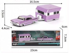 Load image into Gallery viewer, Maisto 1:64 1959 Impala Alameda Traveler Trailer Tow & Go Model Metal Car BN