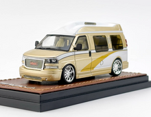 Load image into Gallery viewer, GOC 1:64 Gold GMC Savana Cutaway Van MPV RV Model Diecast Metal Car New Collection