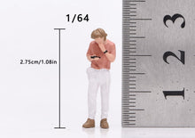 Load image into Gallery viewer, 1:64 Painted Figure Model Miniature Resin Man Walking Playing with Mobile New