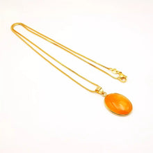 Load image into Gallery viewer, Nature Jade Yellow Oval Pendant Necklace Gift Jewelry charm Blessing Lucky New