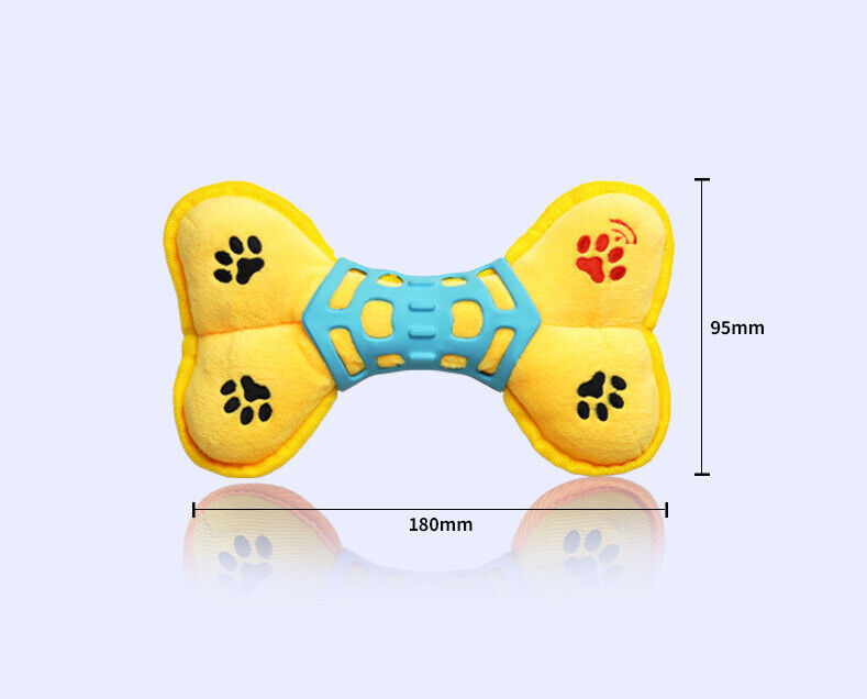 Dog Squeaky Toys Chew Puppy Rubber Fluffy Toy Durable Play Fetch Safe Bone Pet