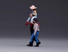 Load image into Gallery viewer, 1:64 Painted Figure Model Miniature Resin Diorama Sand Family Dad Mom Girl Set